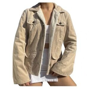 Vintage For Joseph Fortune Light Tan Sherpa & Corduroy Jacket